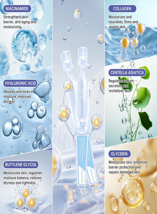 mopayzer 30 Pcs 5% Hyaluronic Acid Serum Ultra-Hydrating Vials, Hyaluronic Acid Tubes, Wake Nature Perfection Hylunaric Acid Serum, Single-Use Ultra-Hydrating Essence for Face - Image 4